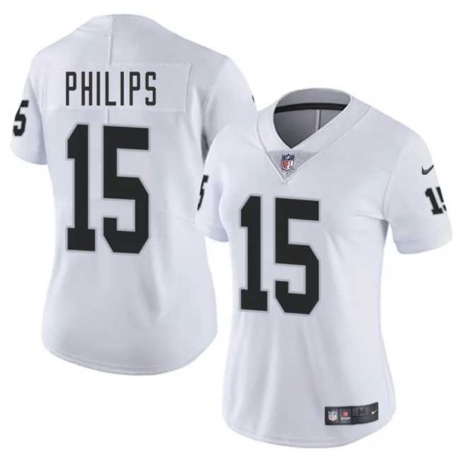 Women%27s Las Vegas Raiders #15 Kyle Philips White 2025 Vapor Stitched Jersey Dzhi->las vegas raiders->NFL Jersey